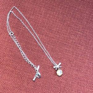 Dragonfly and stone necklace